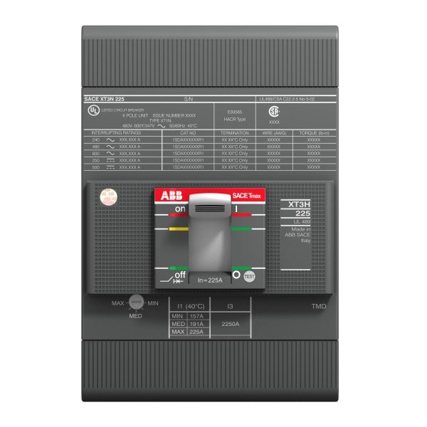 ABB - XT3N 225 TMF 100-1000 3P F F UL/CSA Kompaktleistungsschalter Tmax XT3