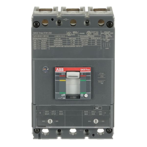 ABB - XT4H 250 TMA 90 450..900 3p F F UL/CSA Kompaktleistungsschalter Tmax XT4
