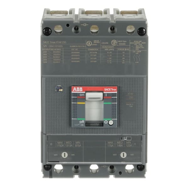 ABB - XT4V 250 TMA 175 875..1750 3p F F UL/CSA Kompaktleistungsschalter Tmax XT4