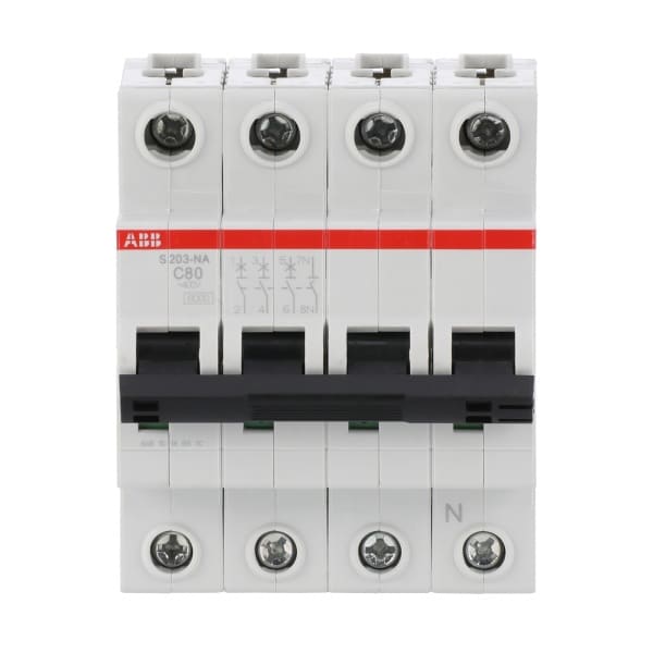 ABB - Leitungsschutzschalter 3+N-polig Charakteristik C Bemessungsstrom 80A 6kA
