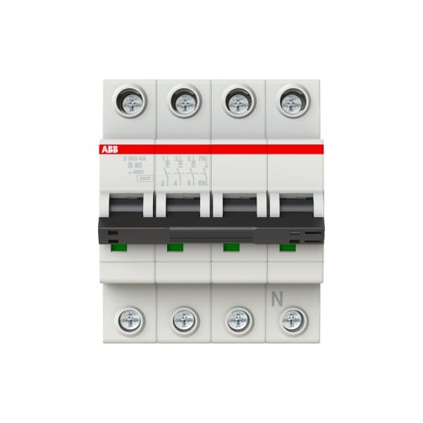 ABB - Leitungsschutzschalter 3+N-polig Charakteristik B Bemessungsstrom 80A 6kA
