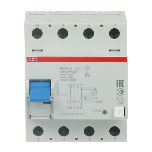 ABB - Fehlerstrom-Schutzeinricht 4-pol Typ B selektiv 125A Bemessfehler 300mA N links