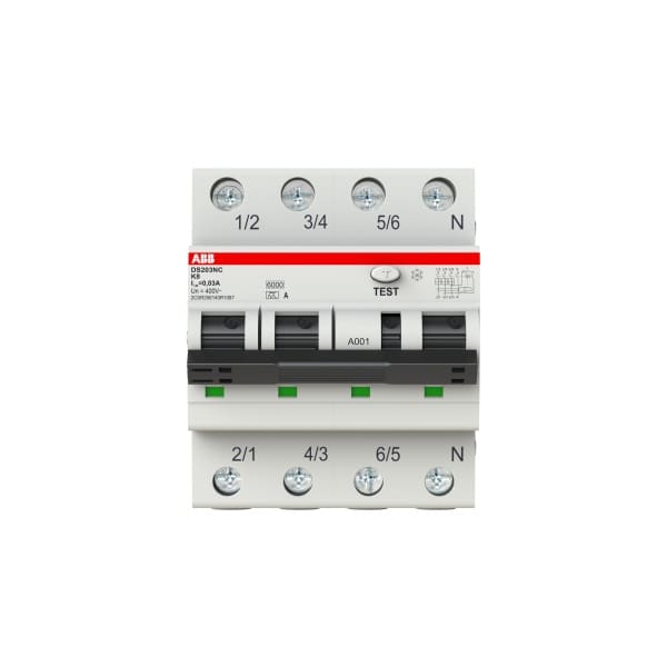 ABB - FI/LS Typ A 3+N-polig Charakteristik K Bemessungsstrom 8A 30mA 6kA