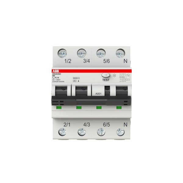 ABB - FI/LS Typ A 3+N-polig Charakteristik B Bemessungsstrom 6A 100mA 6kA