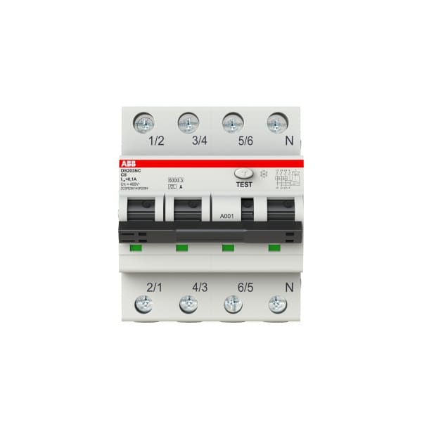 ABB - FI/LS Typ A 3+N-polig Charakteristik C Bemessungsstrom 8A 100mA 6kA