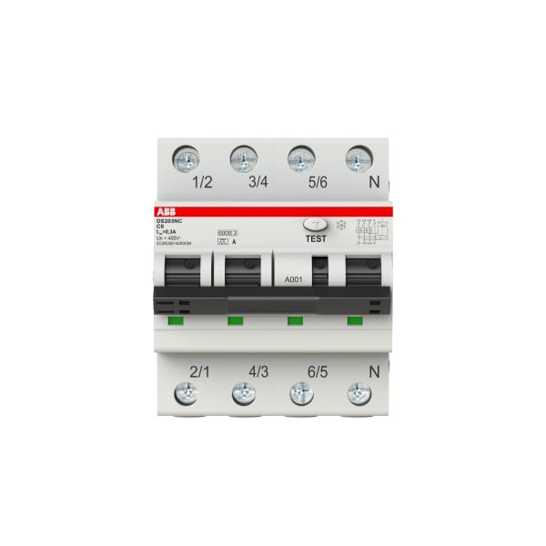 ABB - FI/LS Typ A 3+N-polig Charakteristik C Bemessungsstrom 8A 300mA 6kA