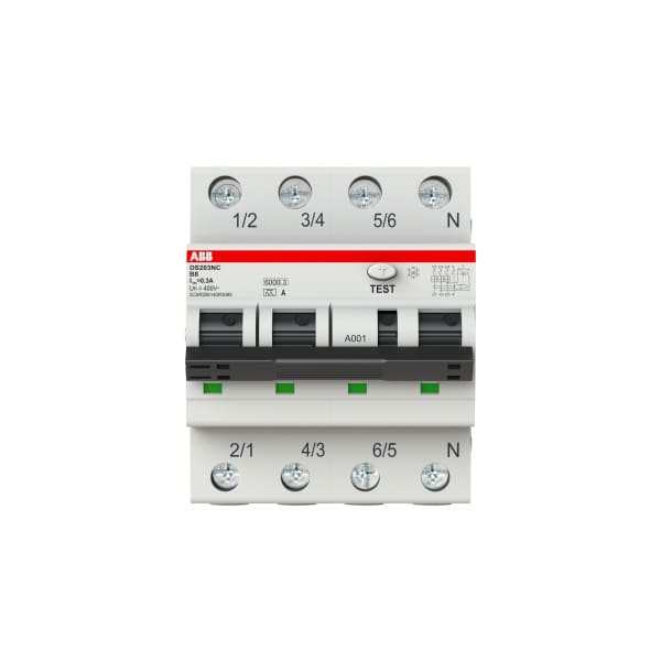 ABB - FI/LS Typ A 3+N-polig Charakteristik B Bemessungsstrom 8A 300mA 6kA