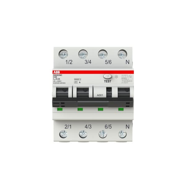 ABB - FI/LS Typ A 3+N-polig Charakteristik C Bemessungsstrom 20A 300mA 6kA