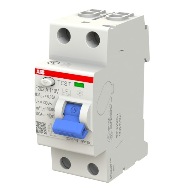 ABB - Fehlerstrom-Schutzeinricht 2-polig Typ A 80A Bemessungsfehlerstrom 30mA 110VAC