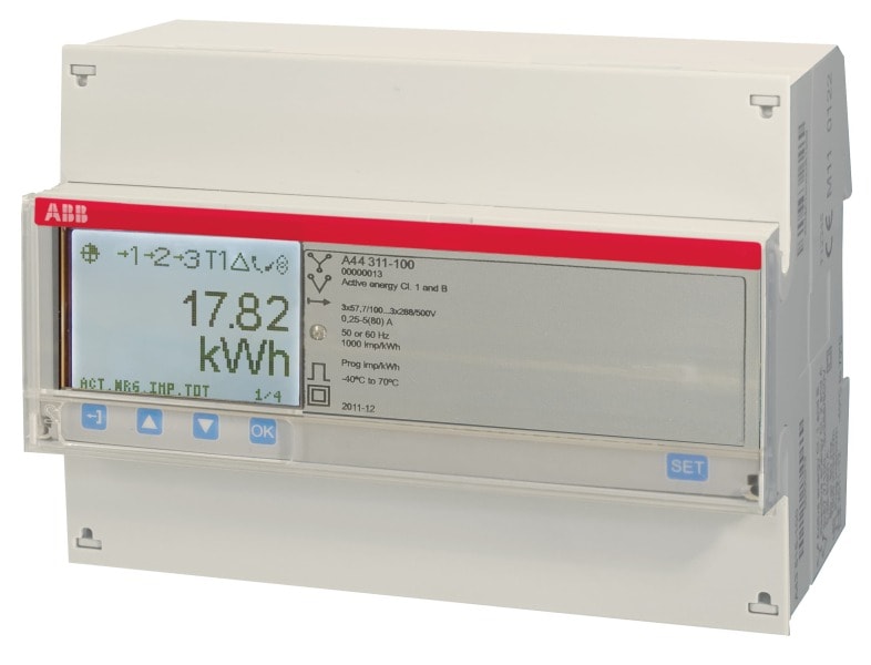 ABB - Messwandlerzähler 'Silber' IR port 3-phasig 1 A