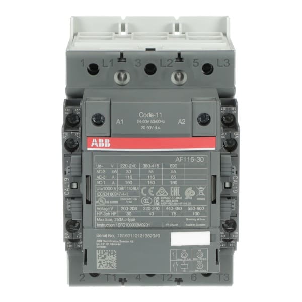 ABB - AF116-30-22-11 Schütz 55kW, 24-60V 50/60Hz / 20-60V DC Klemmenanschlüsse