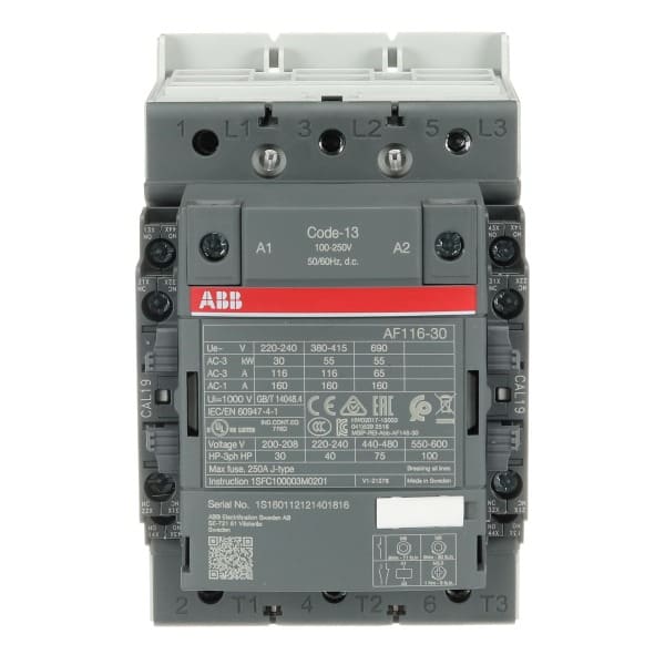 ABB - AF116-30-22-13 Schütz 55kW, 100-250V 50/60Hz / DC Klemmenanschlüsse