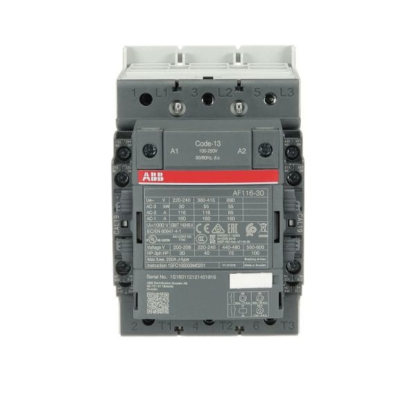 ABB - AF116-30-22-13 Schütz 55kW, 100-250V 50/60Hz / DC Klemmenanschlüsse