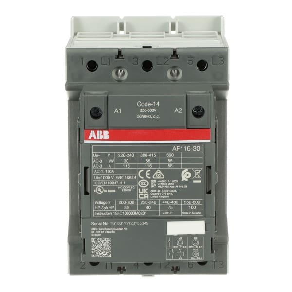 ABB - AF116-30-00-14 Schütz 55kW, 250-500V 50/60Hz / DC Klemmenanschlüsse
