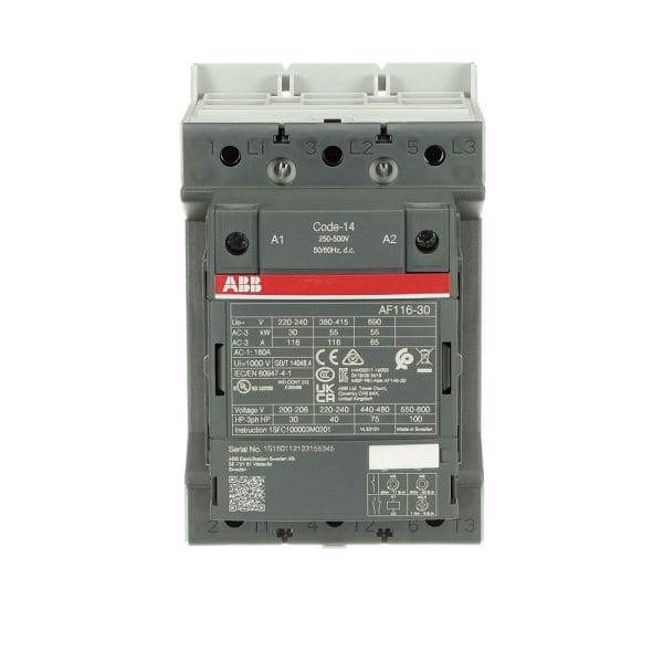 ABB - AF116-30-00-14 Schütz 55kW, 250-500V 50/60Hz / DC Klemmenanschlüsse