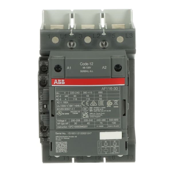 ABB - AF116-30-11B-12 Schütz 48-130V 50/60Hz / DC Schienenanschlüsse