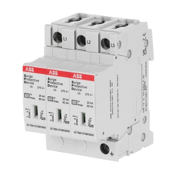 ABB - SPD T2 mit Reserve-Varistor 230/400 V TNC 3P 3P Imax 80kA In 30kA Up 1 8kV