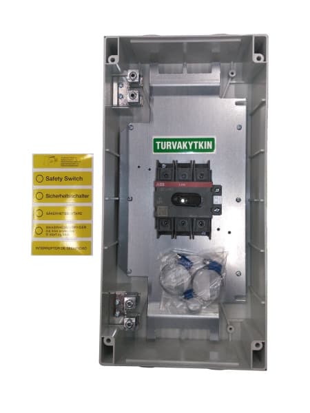 ABB - EMV-Sicherheitsschalter Kunststoffgeh. 3P 37kW 400V Griff schwarz IP65 oben/unt
