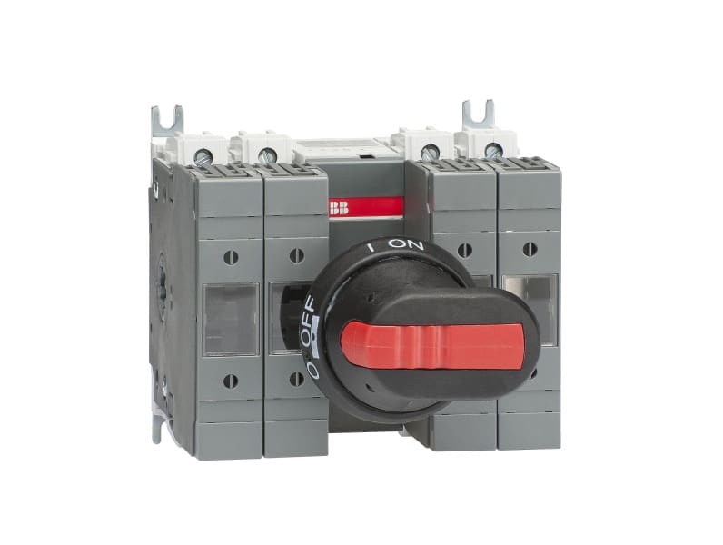 ABB - Sicherungslasttrennschalter 4P 63A m.Griff u.Welle ungesich. Neutrall. rechts
