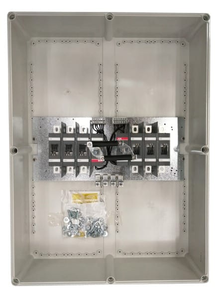ABB - Sicherheitsschalter Kunststoffgeh. 6P 80kW 400V Griff rot-gelb IP65 oben/unten