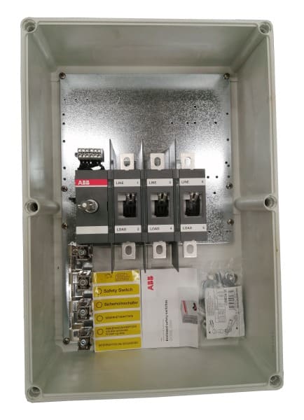ABB - Sicherheitsschalter Kunststoffgeh. 3P 160kW 400V Griff schwarz IP65 oben/unten
