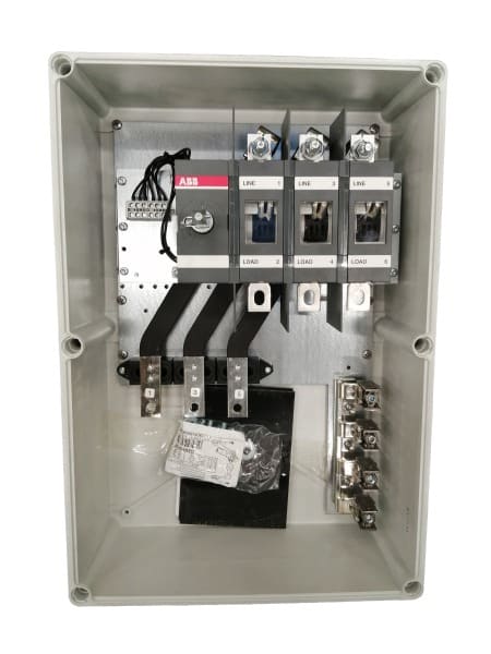 ABB - Sicherheitsschalter Kunststoffgeh. 3P 160kW 400V Griff schwarz IP65 unten