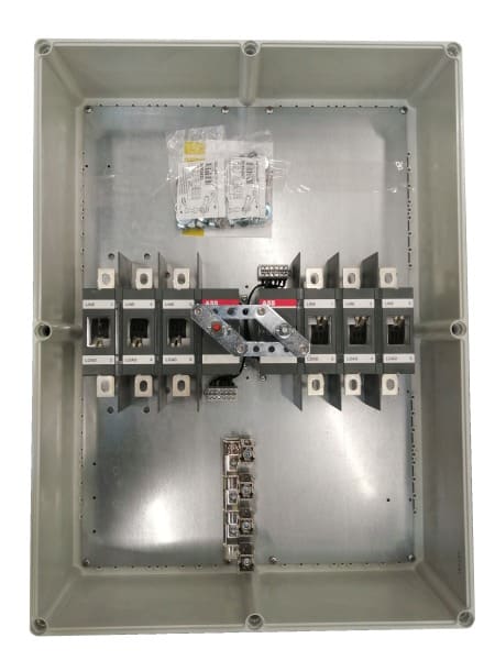 ABB - Sicherheitsschalter Kunststoffgeh. 6P 220kW 400V Griff schwarz IP65 oben/unten