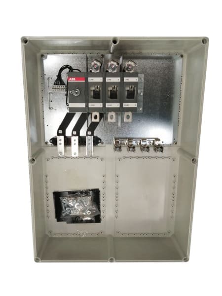 ABB - Sicherheitsschalter Kunststoffgeh. 3P 220kW 400V Griff schwarz IP65 unten
