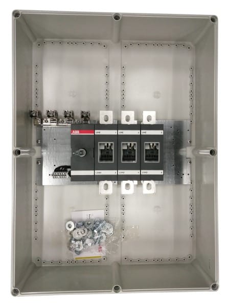 ABB - Sicherheitsschalter Kunststoffgeh. 3P 315kW 400V Griff rot-gelb IP65 oben/unten