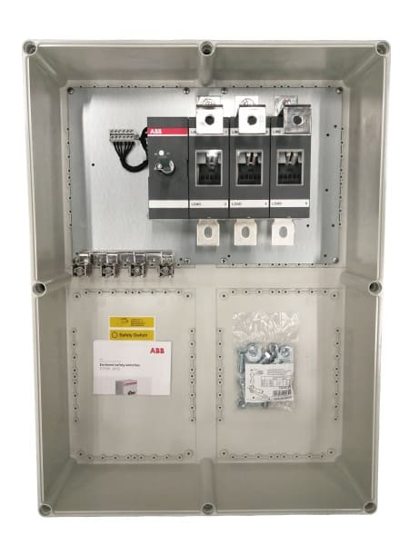 ABB - Sicherheitsschalter Kunststoffgeh. 3P 315kW 400V Griff rot-gelb IP65 unten