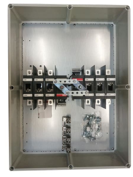 ABB - Sicherheitsschalter Kunststoffgeh. 3P 560kW 400V Griff rot-gelb IP65 oben/unten