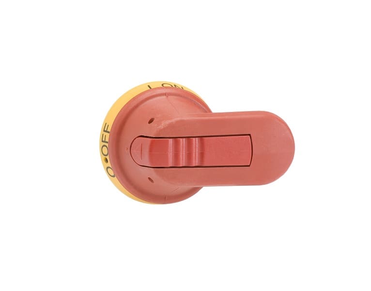 ABB - Pistolengriff rot-gelb 65 mm Wellen-ø 6 mm IP65 Beschriftung I-0/ON-OFF