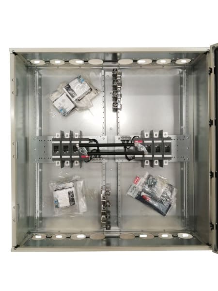 ABB - Sicherheitsschalter Stahlblechgeh. 6P 132kW 400V Griff rot-gelb IP65 oben/unten