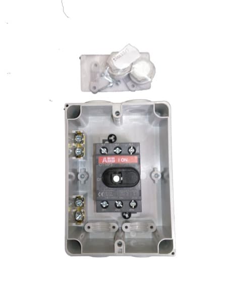 ABB - Lasttrennschalter Kunststoffgehäuse 3P 16A 690V Griff rot-gelb IP65 oben/unten