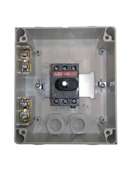 ABB - Lasttrennschalter Kunststoffgehäuse 3P 25A 690V Griff schwarz IP65 oben/unten