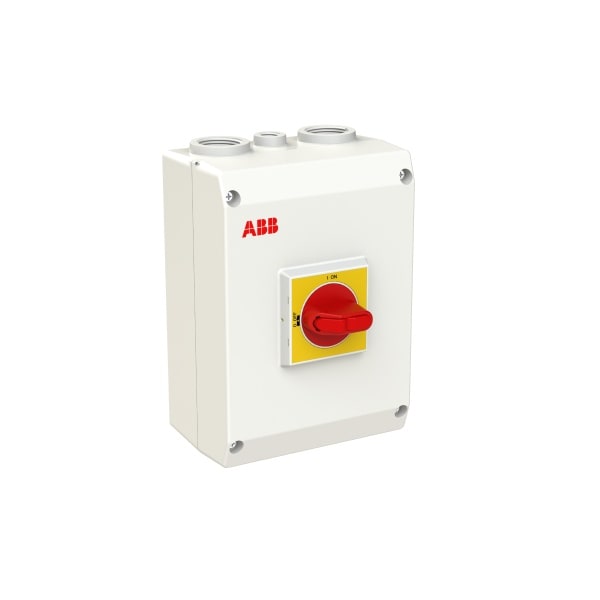 ABB - Sicherheitsschalter Kunststoffgeh. 3P 30kW 400V Griff rot-gelb IP65 oben/unten