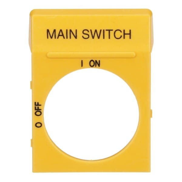 ABB - Textschild gelb für OH2_ Griffe Aufdruck Main Switch