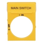 ABB - Textschild gelb für OH2_ Griffe Aufdruck Main Switch
