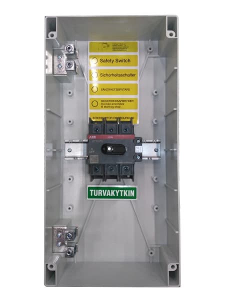ABB - Sicherheitsschalter Kunststoffgeh. 3P 37kW 400V Griff schwarz IP65 oben/unten