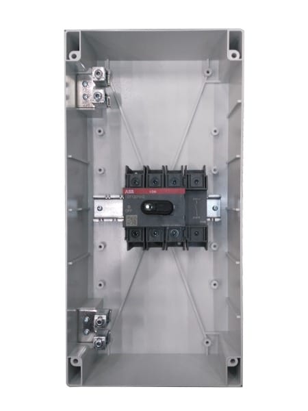 ABB - Sicherheitsschalter Kunststoffgeh. 4P 90 A 415V Griff rot-gelb IP65 oben/unten