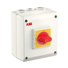 ABB - EMV-Sicherheitsschalter Kunststoffgeh. 6P 7,5kW 400V Grif rot-gelb IP65 oben/unt