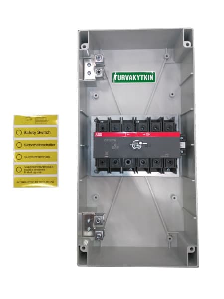ABB - Sicherheitsschalter Kunststoffgeh. 6P 45kW 400V Griff schwarz IP65 oben/unten