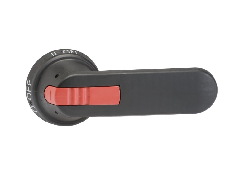 ABB - Pistolengriff schwarz 125 mm Wellen-ø 12 mm IP65 Beschriftung I-0-II
