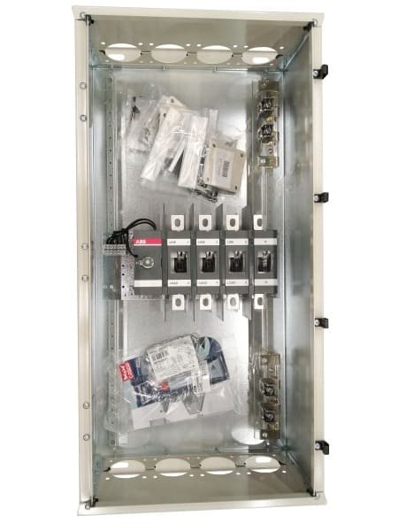 ABB - Sicherheitsschalter Stahlblechgeh. 4P 220kW 400V Griff rot-gelb IP65 oben/unten