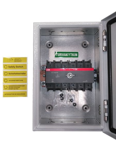 ABB - Sicherheitsschalter Stahlblechgeh. 6P 37kW 400V Griff schwarz IP65 ohne Einf.
