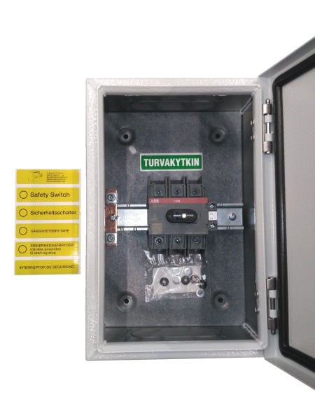 ABB - Sicherheitsschalter Stahlblechgeh. 3P 45kW 400V Griff schwarz IP65 oben/unten