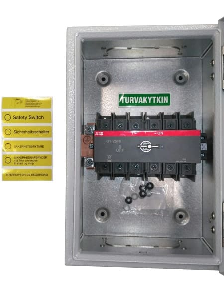 ABB - Sicherheitsschalter Stahlblechgeh. 6P 45kW 400V Griff rot-gelb IP65 oben/unten