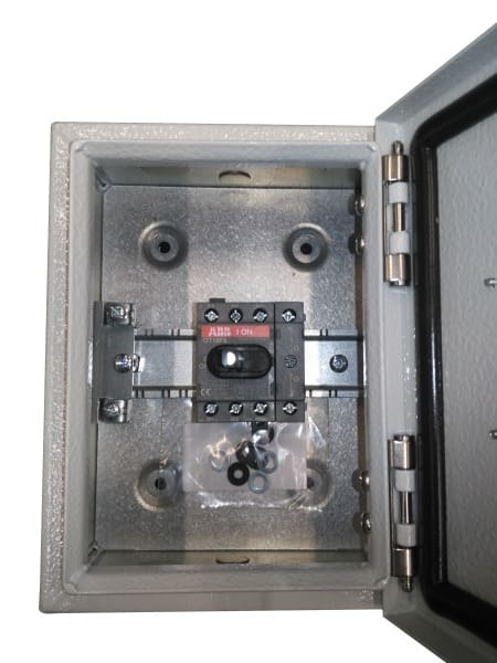 ABB - Lasttrennschalter Stahlblechgehäuse 3P 16A 690V Griff schwarz IP65 oben/unten