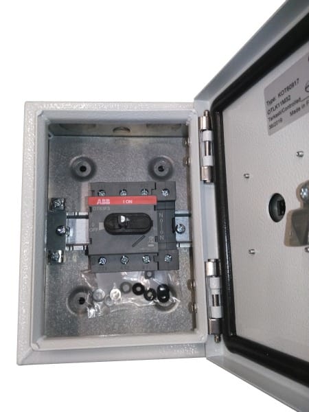 ABB - Lasttrennschalter Stahlblechgehäuse 3P 63A 690V Griff schwarz IP65 oben/unten
