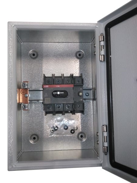 ABB - Lasttrennschalter Stahlblechgehäuse 3P 100A 690V Griff schwarz IP65 oben/unten